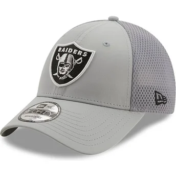 graue-trucker-kappe-9forty-team-arch-der-las-vegas-raiders-nfl-von-new-era
