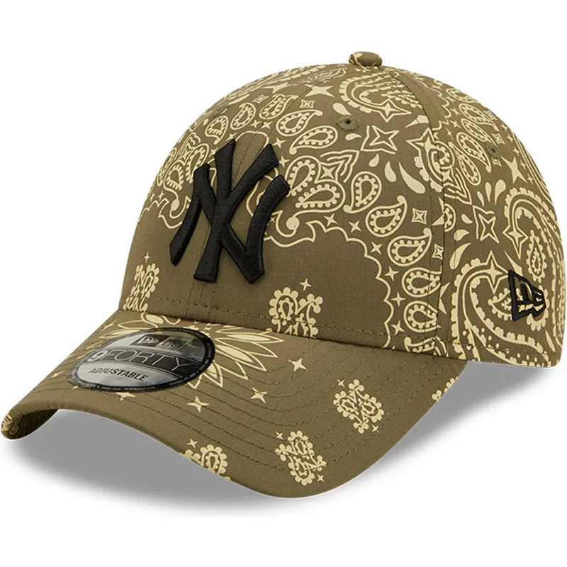 shapka-izvita-zelena-reguliruem-9forty-paisley-print-na-new-york-yankees-mlb-ot-new-era