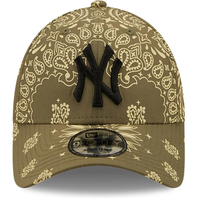 shapka-izvita-zelena-reguliruem-9forty-paisley-print-na-new-york-yankees-mlb-ot-new-era