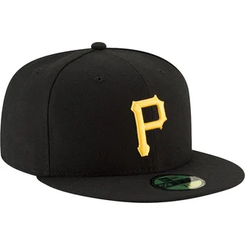 Sort fitted 59FIFTY AC Perf kasket fra Pittsburgh Pirates MLB af New Era