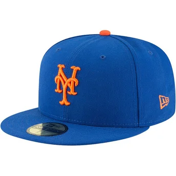 Flad blå tilpasset 59FIFTY AC Perf kasket fra New York Mets MLB af New Era