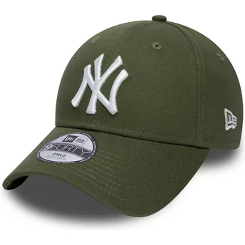 gorra-curva-verde-ajustable-para-nino-9forty-league-essential-de-new-york-yankees-mlb-de-new-era