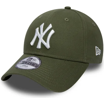 New Era Извита Периферия Детска 9FORTY League Essential New York Yankees MLB Зелена Регулируема Шапка