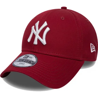 shapka-izvita-chervena-reguliruem-za-deca-9forty-league-essential-na-new-york-yankees-mlb-ot-new-era