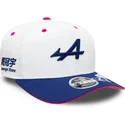 gorra-curva-blanca-azul-y-rosa-snapback-9fifty-stretch-snap-guanyu-zhou-de-alpine-formula-1-renault-de-new-era