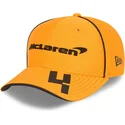 shapka-izvita-oranzhev-snapbek-za-deca-9fifty-stretch-snap-lando-norris-na-mclaren-racing-formula-1-ot-new-era