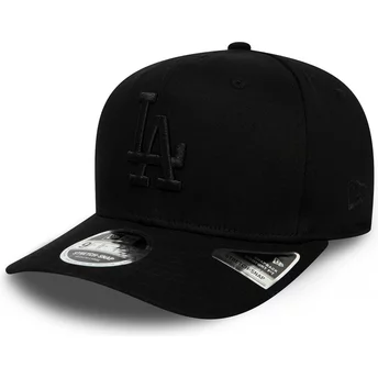 New Era Curved Brim Black Logo 9FIFTY Stretch Snap Tonal Los Angeles Dodgers MLB Black Snapback Cap
