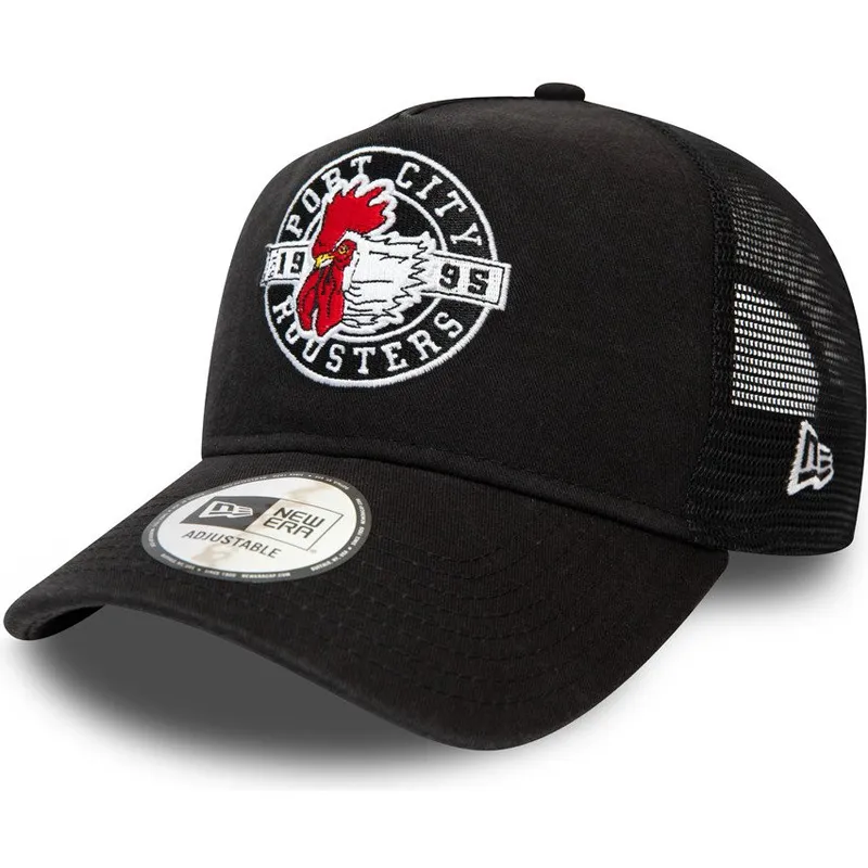 shapka-izvita-traker-cherna-snapbek-a-frame-na-port-city-roosters-milb-ot-new-era