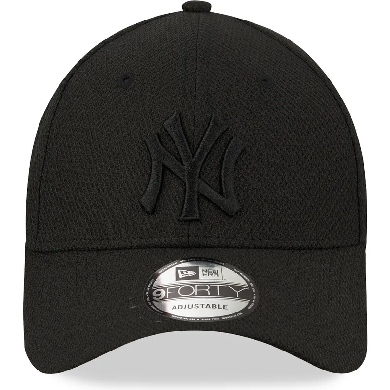 schwarze-gebogene-verstellbare-kappe-mit-schwarzem-logo-39thirty-diamond-era-von-new-york-yankees-mlb-von-new-era