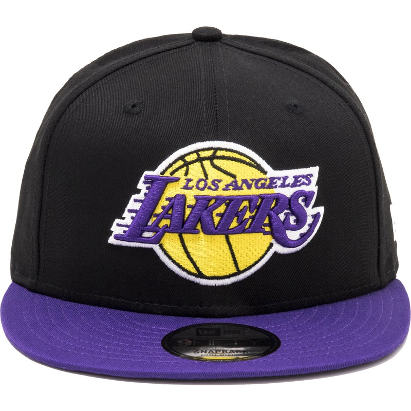 black and purple lakers hat