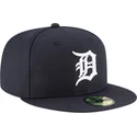 marineblaue-angepasste-59fifty-ac-perf-flat-cap-der-detroit-tigers-mlb-von-new-era