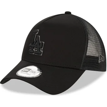 Шапка извита тракер черна снапбек 9FORTY A Frame на Los Angeles Dodgers MLB от New Era