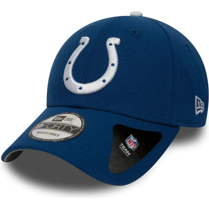 blaue-und-weisse-verstellbare-curved-cap-9forty-the-league-der-indianapolis-colts-nfl-von-new-era