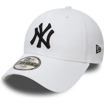 Шапка извита бяла регулируем за деца 9FORTY League Essential на New York Yankees MLB от New Era