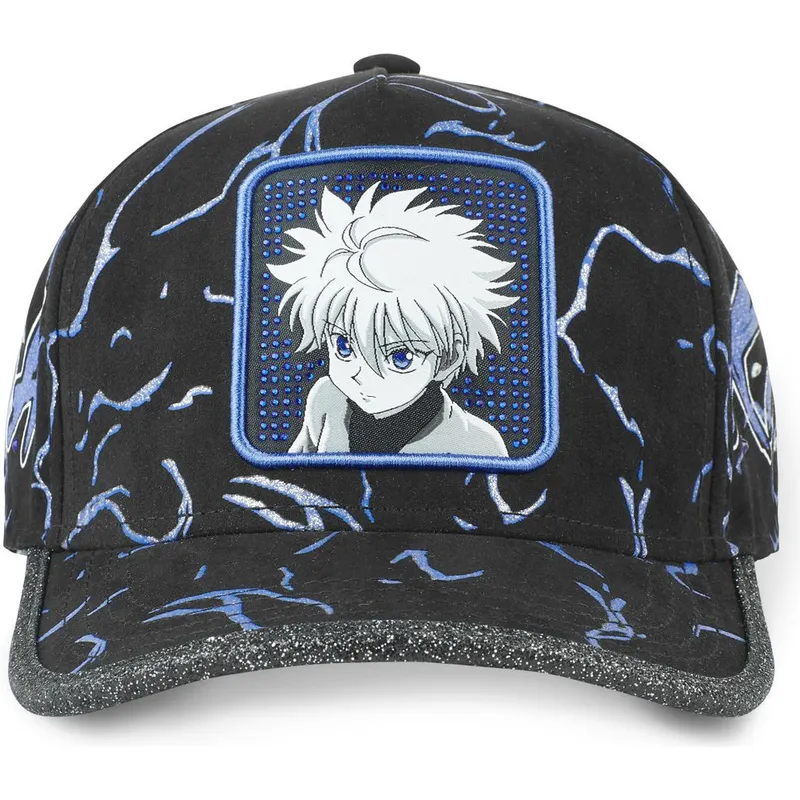 schwarze-und-blaue-verstellbare-curved-cap-killua-zoldyck-tag-kir1-hunter-x-hunter-von-capslab