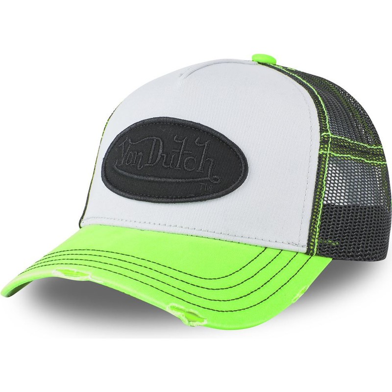 green and white von dutch hat