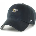 schwarze-verstellbare-curved-clean-up-base-runner-kappe-der-pittsburgh-penguins-nhl-von-47-brand