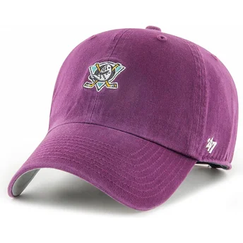 47 Brand Curved Brim Clean Up Base Runner Anaheim Ducks NHL Maroon Adjustable Cap
