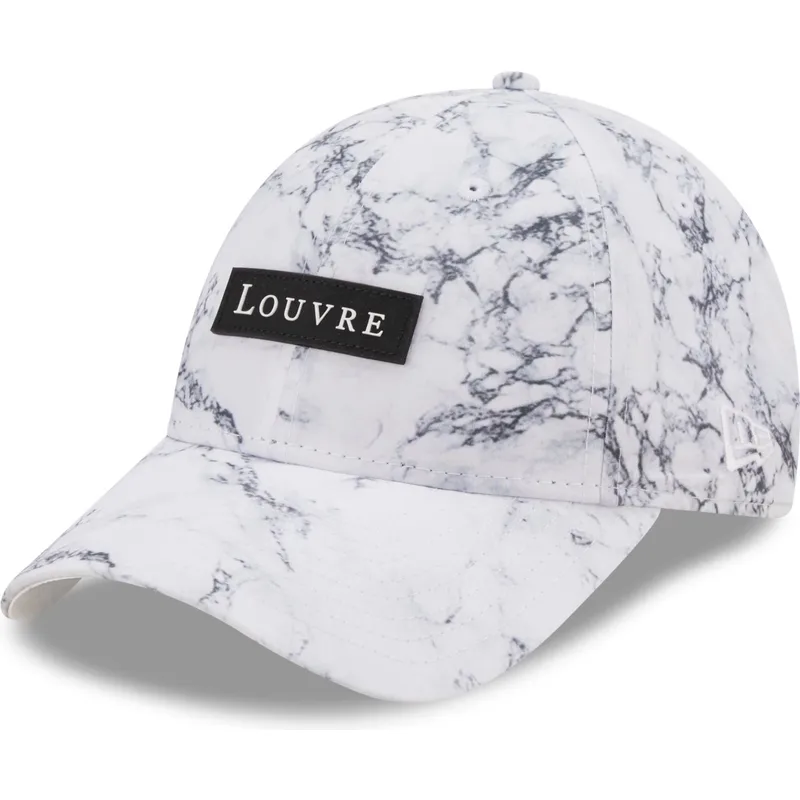 shapka-izvita-byala-reguliruem-9forty-clear-marble-le-louvre-ot-new-era
