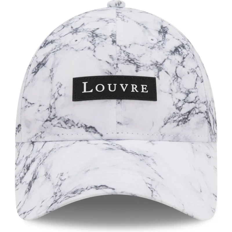 shapka-izvita-byala-reguliruem-9forty-clear-marble-le-louvre-ot-new-era