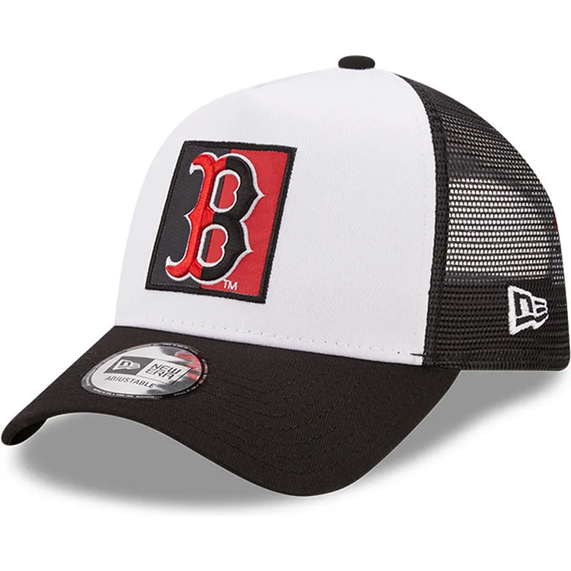 shapka-izvita-traker-cherna-snapbek-a-frame-team-patch-na-boston-red-sox-mlb-ot-new-era