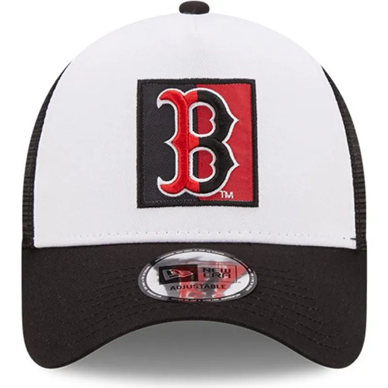shapka-izvita-traker-cherna-snapbek-a-frame-team-patch-na-boston-red-sox-mlb-ot-new-era