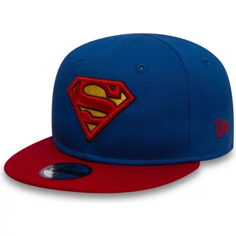 New Era Flat Brim Youth 9FIFTY Character DC Comics Superman Blue and Red Snapback Cap
