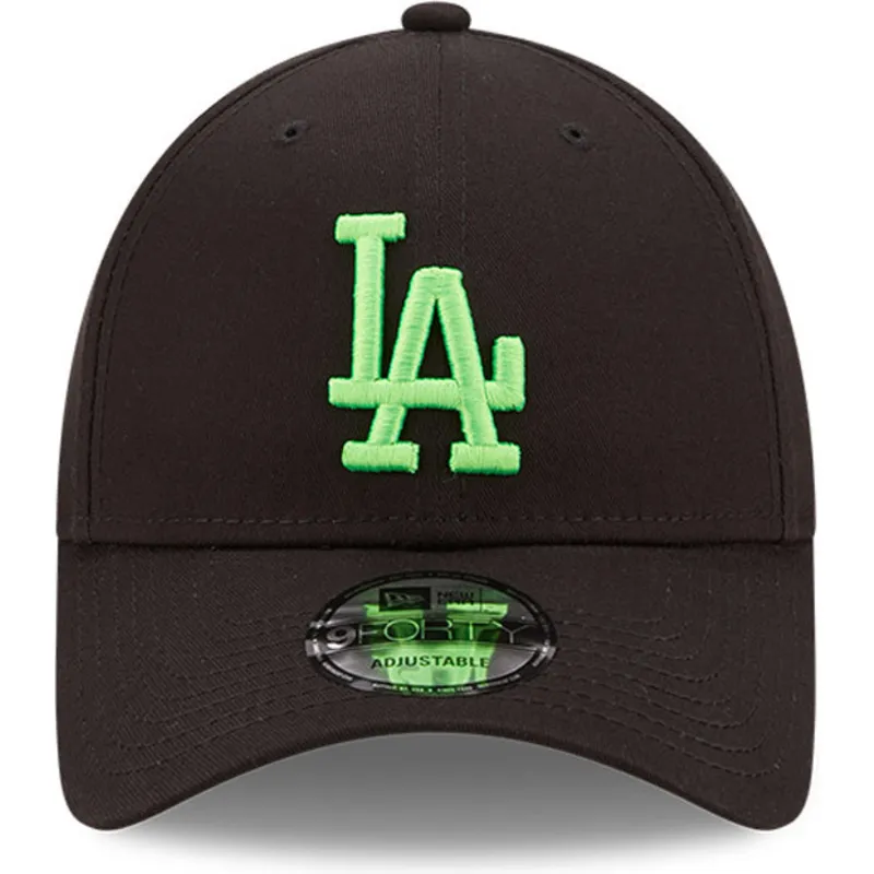 shapka-izvita-cherna-reguliruem-9forty-neon-pack-na-los-angeles-dodgers-mlb-ot-new-era