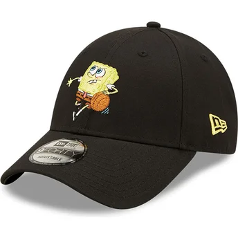 New Era Curved Brim 9FORTY Sporty SpongeBob SquarePants Black Adjustable Cap