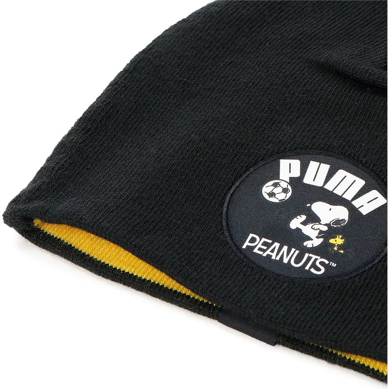 shapka-cherna-za-deca-classic-cuffless-na-snoopy-peanuts-ot-puma
