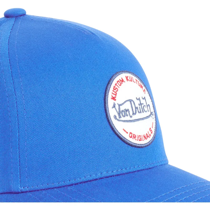 blaue-gebogene-snapback-kappe-kustom-kulture-col-rblu-von-von-dutch