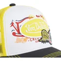 hvid-gul-og-sort-trucker-kasket-pat-yel-fra-von-dutch