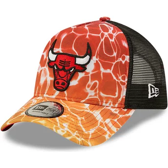 New Era A Frame Summer City Chicago Bulls NBA Orange Trucker Hat