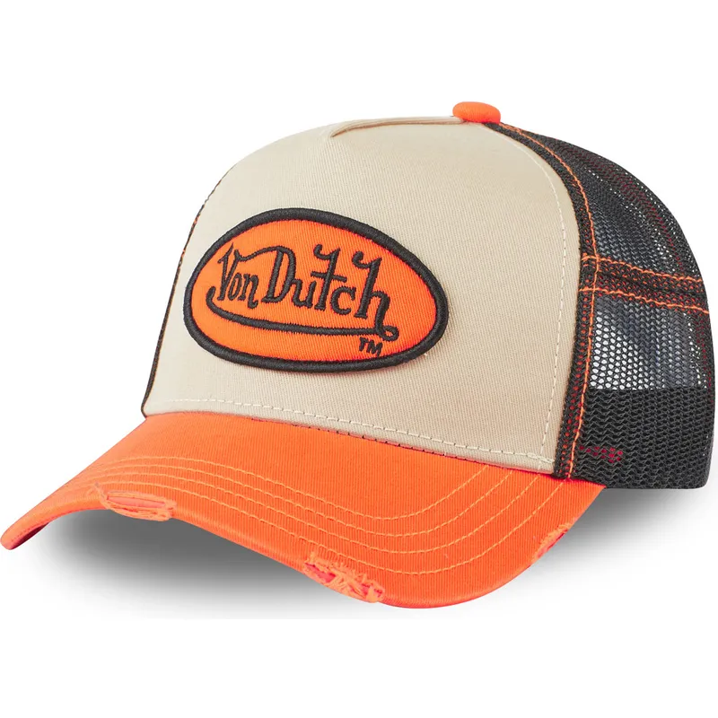 hvid-sort-og-orange-trucker-kasket-sum-ora-fra-von-dutch