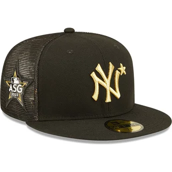 gorra-trucker-plana-negra-ajustada-con-logo-dorado-59fifty-all-star-game-de-new-york-yankees-mlb-de-new-era