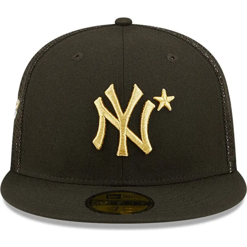 gorra-trucker-plana-negra-ajustada-con-logo-dorado-59fifty-all-star-game-de-new-york-yankees-mlb-de-new-era