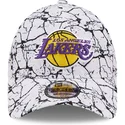 shapka-izvita-byala-reguliruem-9forty-marble-na-los-angeles-lakers-nba-ot-new-era