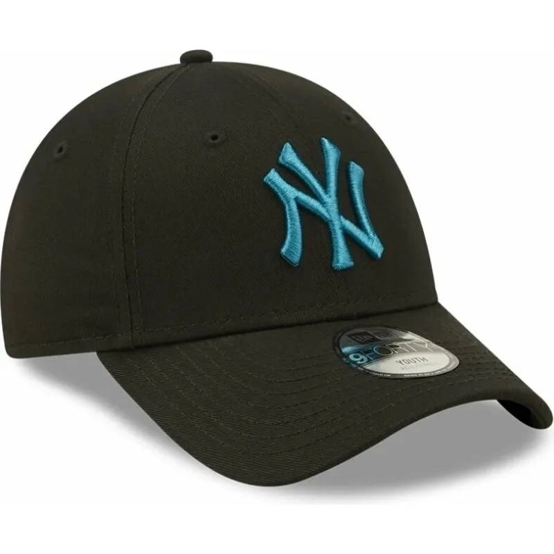 shapka-izvita-cherna-reguliruem-za-deca-9forty-league-essential-na-new-york-yankees-mlb-ot-new-era