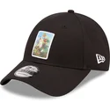 gorra-curva-negra-ajustable-9forty-patch-flowers-le-louvre-de-new-era