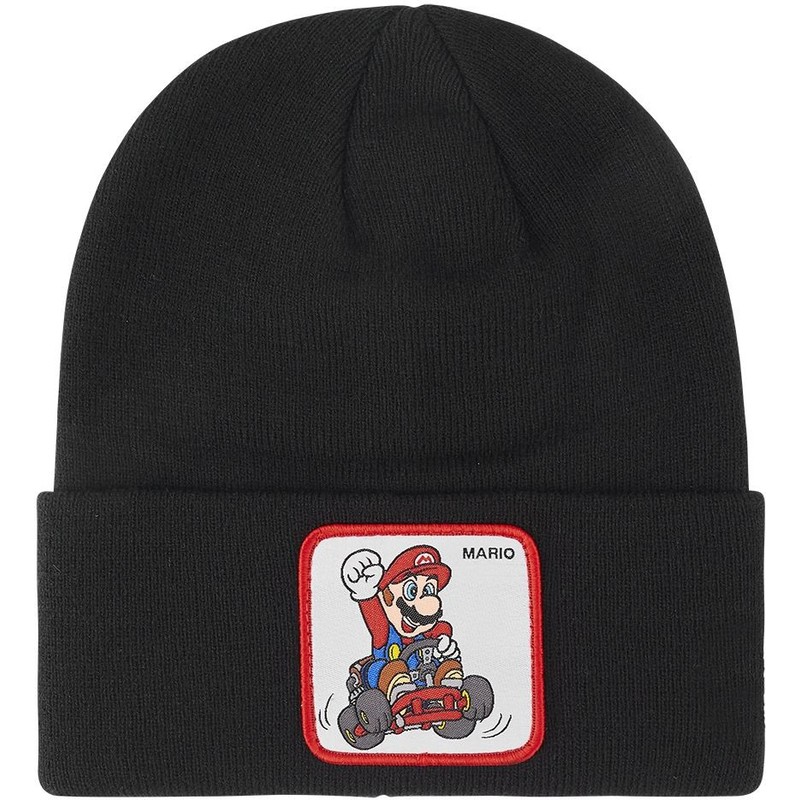 capslab-mario-kart-bon-smk-mar1-super-mario-bros-black-beanie