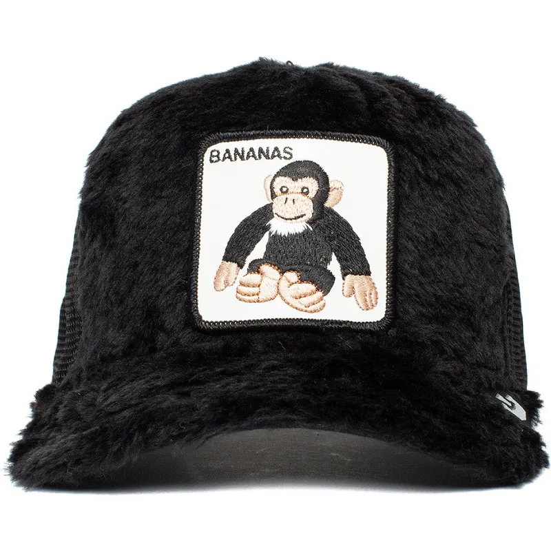 gorra-trucker-negra-de-borreguillo-mono-de-peluche-go-bananas-the-farm-de-goorin-bros
