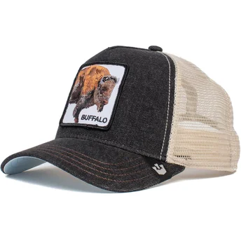 trucker-cap-schwarz-und-weiss-buffel-the-buffalo-the-farm-von-goorin-bros