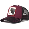 goorin-bros-the-bull-the-farm-weinrote-und-schwarze-trucker-mutze-mit-stiermotiv