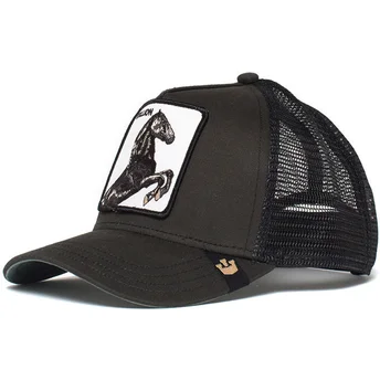 Sort trucker-kasket til dreng hest Little Stallion The Farm af Goorin Bros.