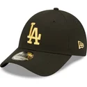 shapka-izvita-cherna-reguliruem-dorado-9forty-metallic-na-los-angeles-dodgers-mlb-ot-new-era