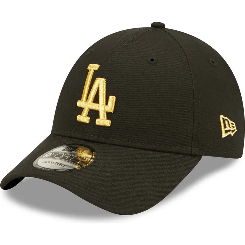gorra-curva-negra-ajustable-con-logo-dorado-9forty-metallic-de-los-angeles-dodgers-mlb-de-new-era