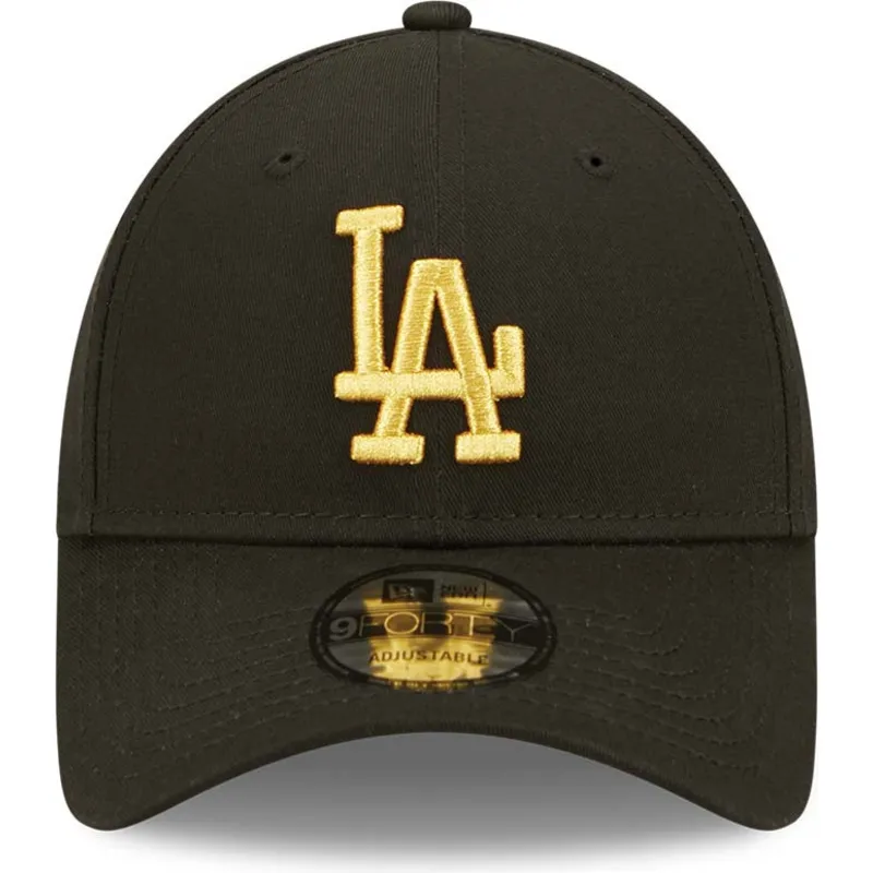 shapka-izvita-cherna-reguliruem-dorado-9forty-metallic-na-los-angeles-dodgers-mlb-ot-new-era