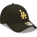 shapka-izvita-cherna-reguliruem-dorado-9forty-metallic-na-los-angeles-dodgers-mlb-ot-new-era