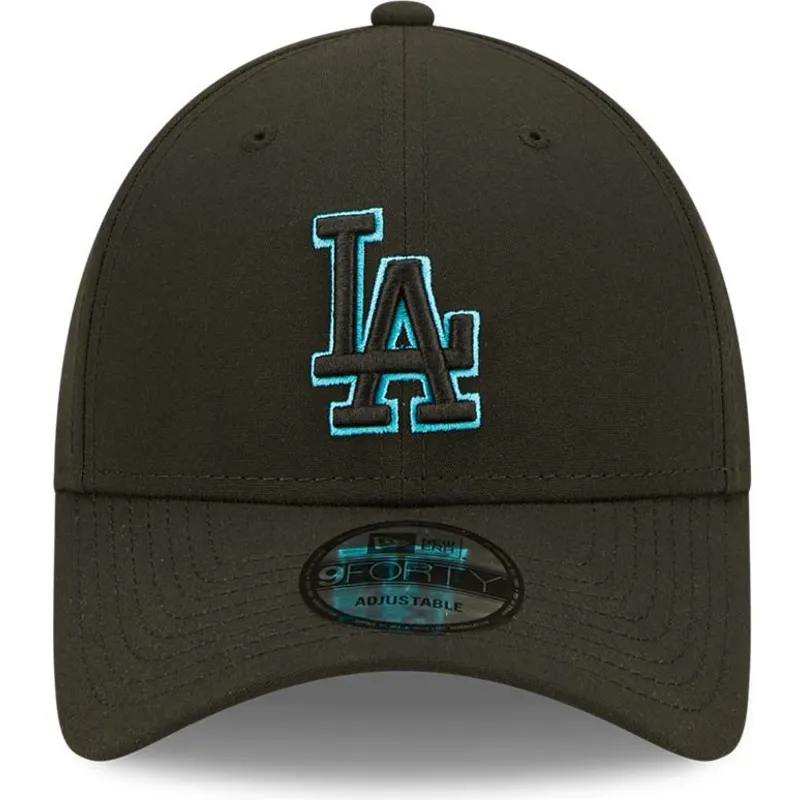 shapka-izvita-cherna-snapbek-9forty-neon-pack-repreve-na-los-angeles-dodgers-mlb-ot-new-era