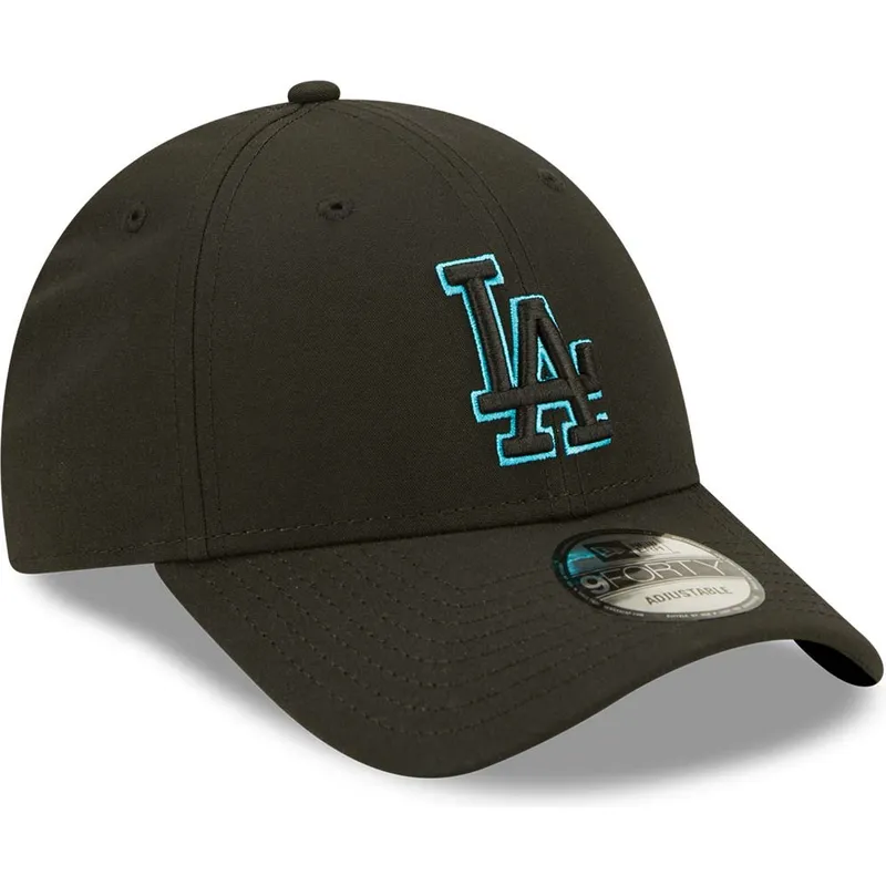 shapka-izvita-cherna-snapbek-9forty-neon-pack-repreve-na-los-angeles-dodgers-mlb-ot-new-era